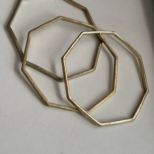 Price is for 1Vintage estate sale Geometric Octagon Gold Hoop Bangles